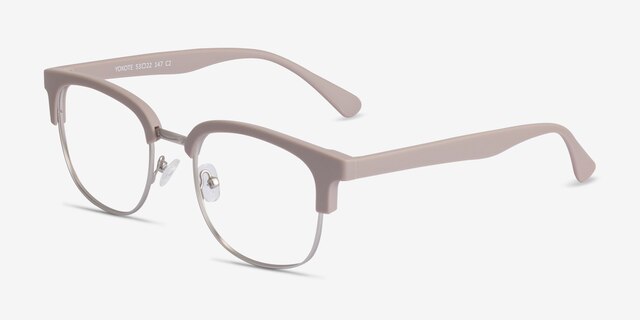 Yokote Gray Plastic-metalEyeglass Frames from EyeBuyDirect, Angle View
