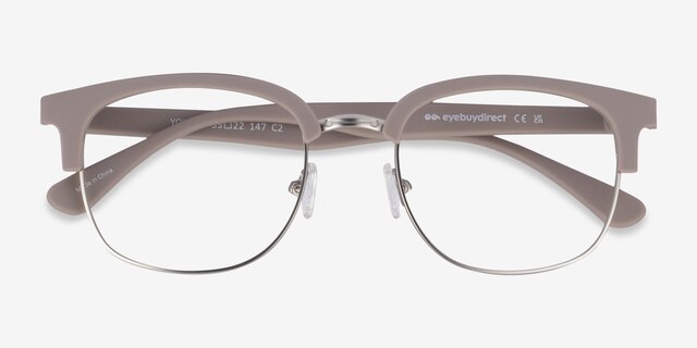 Yokote Gray Plastic-metalEyeglass Frames from EyeBuyDirect, Closed View