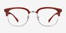 Yokote Matte Burgundy Plastic-metalMontures de lunettes de vue d'EyeBuyDirect, Vue de Face