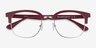 Yokote Matte Burgundy Plastic-metalMontures de lunettes de vue d'EyeBuyDirect, Vue Rapprochée