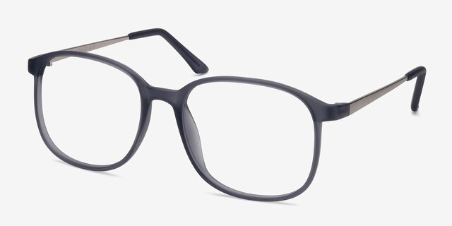 Ithaca Matte Gray PlasticEyeglass Frames from EyeBuyDirect, Angle View