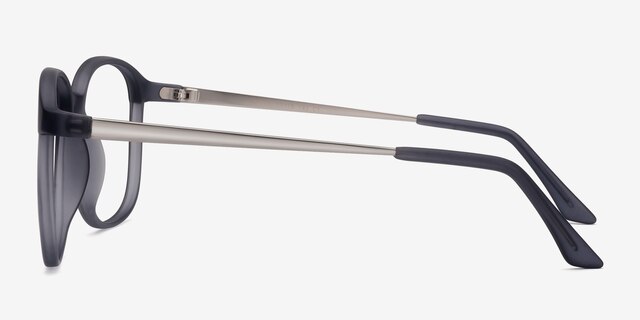 Ithaca Matte Gray PlasticEyeglass Frames from EyeBuyDirect, Side View