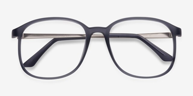 Ithaca Matte Gray PlasticEyeglass Frames from EyeBuyDirect, Closed View