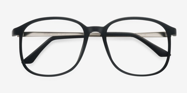 Ithaca Matte Black PlasticEyeglass Frames from EyeBuyDirect, Closed View