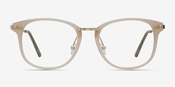 Cosmo Matte Beige Metal Eyeglass Frames
