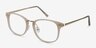 Cosmo Matte Beige MetalEyeglass Frames from EyeBuyDirect, Angle View