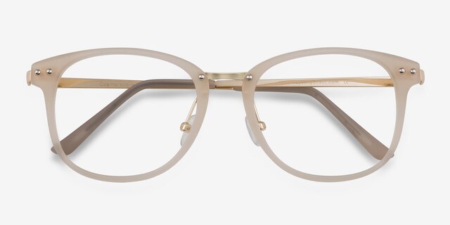 Cosmo Matte Beige MetalEyeglass Frames from EyeBuyDirect, Closed View