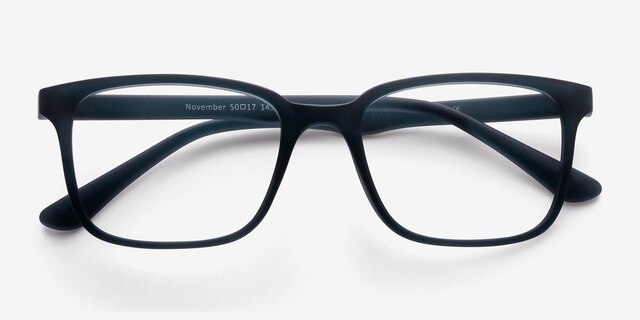 November Matte Navy PlasticEyeglass Frames from EyeBuyDirect, Closed View