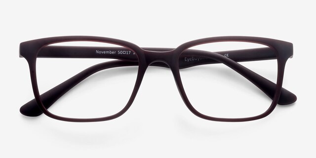 November Matte Burgundy PlasticEyeglass Frames from EyeBuyDirect, Closed View