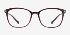 Nola Dark Red Métal Montures de lunettes de vue d'EyeBuyDirect, Vue de Face
