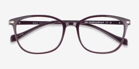 Nola Dark Red Métal Montures de lunettes de vue d'EyeBuyDirect, Vue Rapprochée