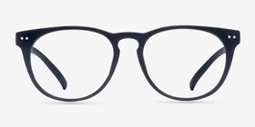 Brick Lane Matte Navy Plastique Montures de lunettes de vue d'EyeBuyDirect, Vue de Face