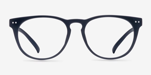 Brick Lane Matte Navy PlasticEyeglass Frames from EyeBuyDirect, Front View