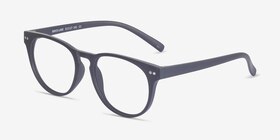 Brick Lane Matte Navy Plastique Montures de lunettes de vue d'EyeBuyDirect, Vue d'Angle