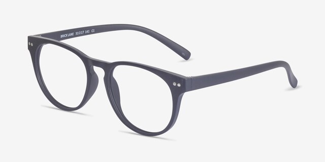 Brick Lane Matte Navy PlasticEyeglass Frames from EyeBuyDirect, Angle View