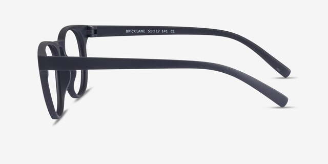 Brick Lane Matte Navy PlasticEyeglass Frames from EyeBuyDirect, Side View