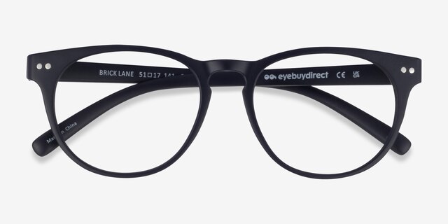 Brick Lane Matte Navy PlasticEyeglass Frames from EyeBuyDirect, Closed View