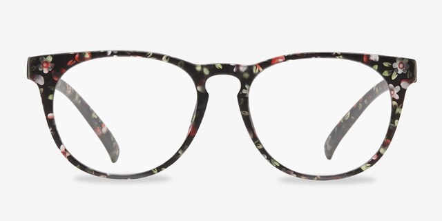 Brick Lane Matte Floral PlasticEyeglass Frames from EyeBuyDirect, Front View