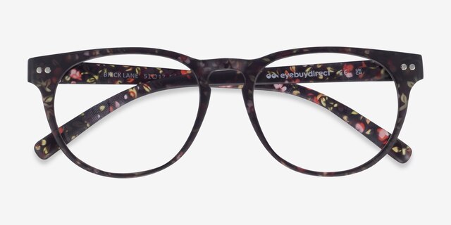 Brick Lane Matte Floral PlasticEyeglass Frames from EyeBuyDirect, Closed View