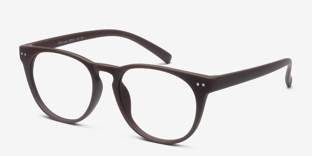 Brick Lane Matte Brown PlasticEyeglass Frames from EyeBuyDirect, Angle View