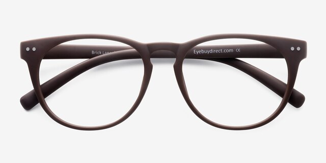 Brick Lane Matte Brown PlasticEyeglass Frames from EyeBuyDirect, Closed View