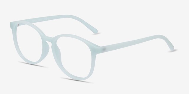 Dutchess Light Blue PlasticEyeglass Frames from EyeBuyDirect, Angle View