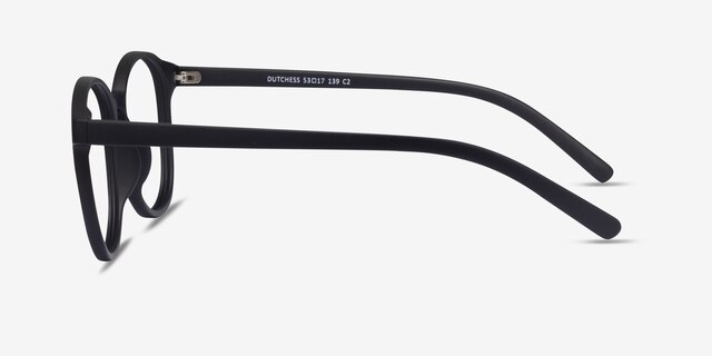 Dutchess Matte Black PlastiqueMontures de lunettes de vue d'EyeBuyDirect, Vue de Côté