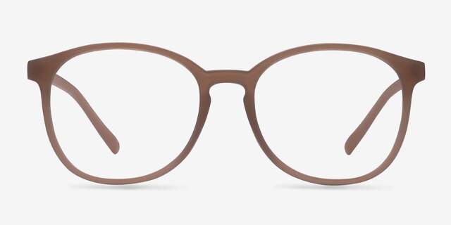 Dutchess Matte Brown PlasticEyeglass Frames from EyeBuyDirect, Front View