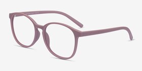 Dutchess Matte Pink Plastique Montures de lunettes de vue d'EyeBuyDirect, Vue d'Angle