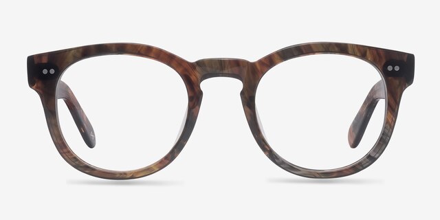 Eloquence Marbled Hazel AcetateEyeglass Frames from EyeBuyDirect, Front View