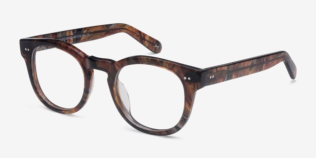 Eloquence Marbled Hazel AcetateEyeglass Frames from EyeBuyDirect, Angle View