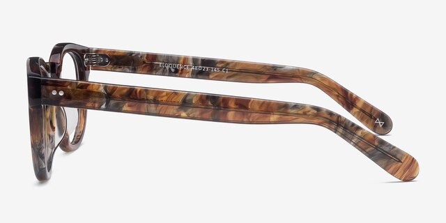 Eloquence Marbled Hazel AcetateEyeglass Frames from EyeBuyDirect, Side View