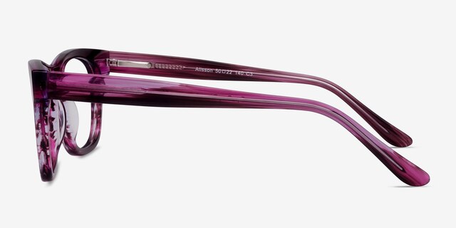Alisson Violet AcétateMontures de lunettes de vue d'EyeBuyDirect, Vue de Côté