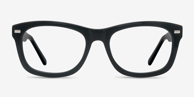 Cage Black AcetateEyeglass Frames from EyeBuyDirect, Front View