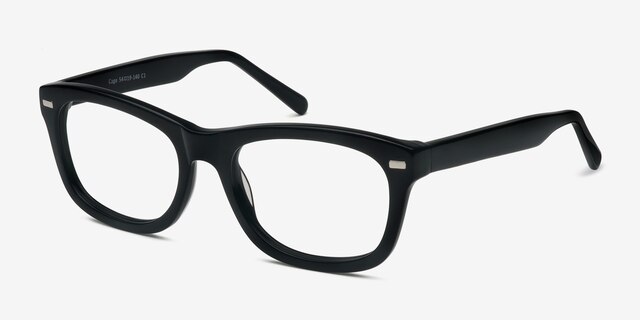 Cage Black AcetateEyeglass Frames from EyeBuyDirect, Angle View