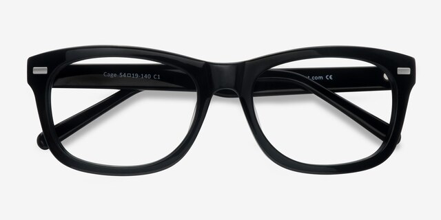 Cage Black AcetateEyeglass Frames from EyeBuyDirect, Closed View