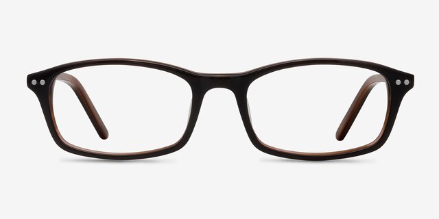Fallon Brown AcétateMontures de lunettes de vue d'EyeBuyDirect, Vue de Face