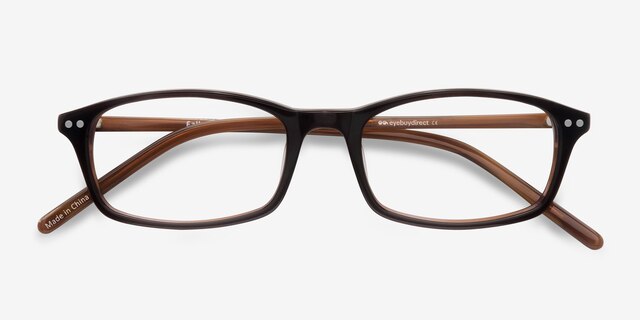 Fallon Brown AcétateMontures de lunettes de vue d'EyeBuyDirect, Vue Rapprochée