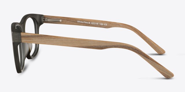 White Pine Olive Wood-textureEyeglass Frames from EyeBuyDirect, Side View