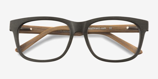 White Pine Olive Wood-textureEyeglass Frames from EyeBuyDirect, Closed View
