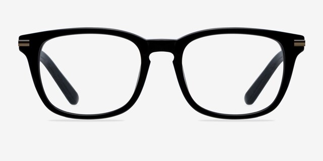 Infinity Noir AcétateMontures de lunettes de vue d'EyeBuyDirect, Vue de Face