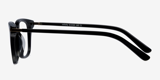 Infinity Noir AcétateMontures de lunettes de vue d'EyeBuyDirect, Vue de Côté