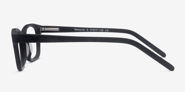 Mesquite Matte Black AcetateEyeglass Frames from EyeBuyDirect, Side View
