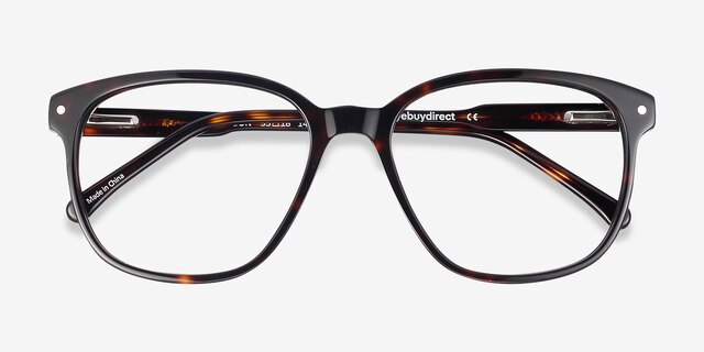 Lisbon Écaille Noire AcétateMontures de lunettes de vue d'EyeBuyDirect, Vue Rapprochée