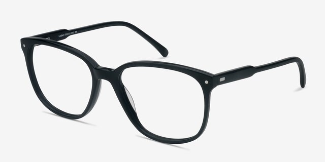 Lisbon Black AcetateEyeglass Frames from EyeBuyDirect, Angle View
