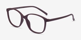 Saint Lou Burgundy Plastique Montures de lunettes de vue d'EyeBuyDirect, Vue d'Angle
