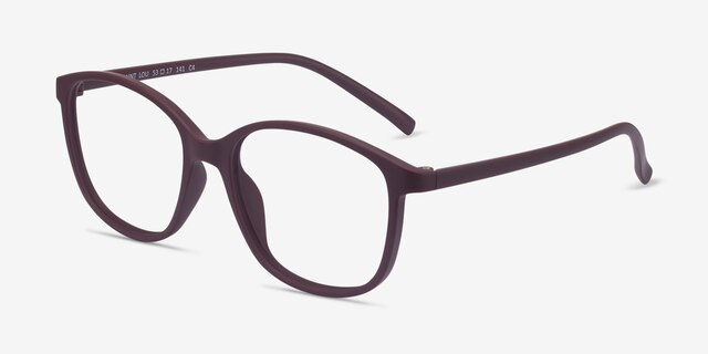 Saint Lou Burgundy PlastiqueMontures de lunettes de vue d'EyeBuyDirect, Vue d'Angle