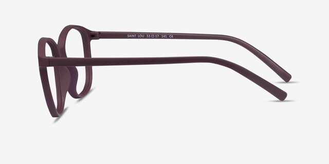Saint Lou Burgundy PlastiqueMontures de lunettes de vue d'EyeBuyDirect, Vue de Côté