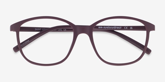 Saint Lou Burgundy PlastiqueMontures de lunettes de vue d'EyeBuyDirect, Vue Rapprochée