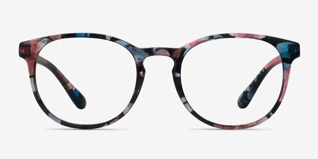 Little Muse Blue Floral PlasticEyeglass Frames from EyeBuyDirect, Front View